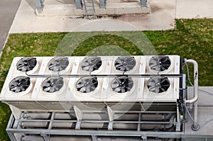 Ventilator fan spin on building biogas plant