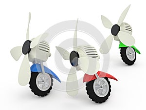 Ventilators on wheels, 3D