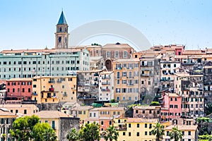 Ventimiglia Imperia, Liguria, Italy, panoramic view of the old town