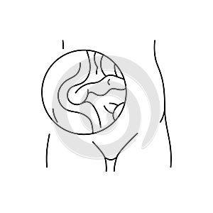 Ventral hernia line icon. Vector isolated element.