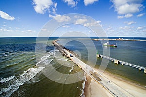 Ventspils harbor gate, Latvia.