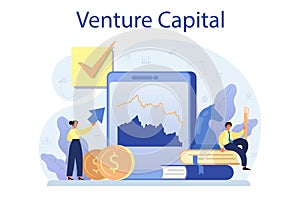 Venture capital concept. Investors financing startup companies