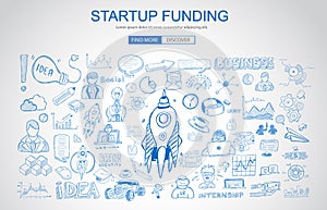 Venture Capital Funding concept with Business Doodle design style photo