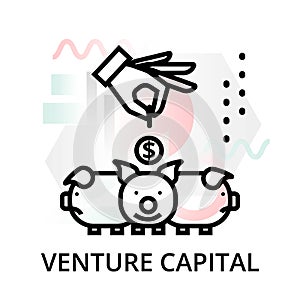 Venture capital icon on abstract background