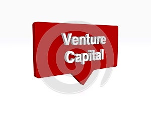 venture capital speech ballon on white