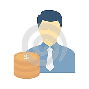 Venture capitalist flat vector icon which can easily modify or edit