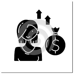 Venture female capitalist glyph icon photo