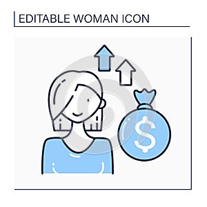 Venture female capitalist line icon photo