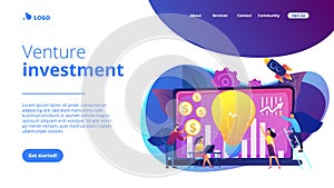 Venture investment concept landing page.