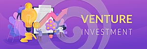 Venture investment web banner concept.