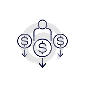 Venture investor line icon on white