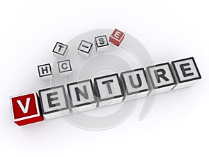 venture word block on white