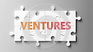 Ventures complex like a puzzle - pictured as word Ventures on a puzzle pieces to show that Ventures can be difficult and needs