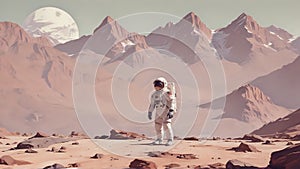 Venturing into the Cosmos: Astronaut Exploration Illustration