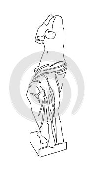 Venus de Milo. Aphrodite from the island of Melos. Continuous line drawing. Vector illustration