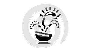 venus flytrap glyph icon animation