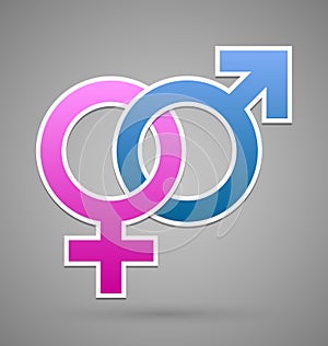 Venus and Mars female and male symbol