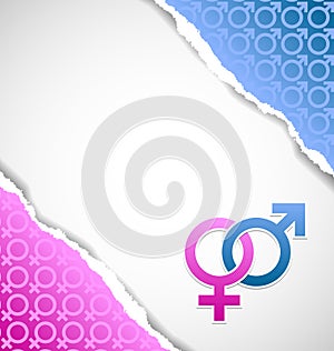 Venus and Mars female and male symbol document tem