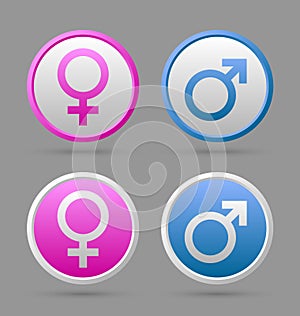 Venus and Mars female and male symbols