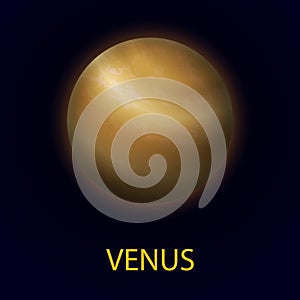 Venus. Realistic planet of the solar system