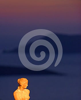 Venus statue at sunset