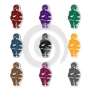 Venus of stone age icon in isolated on white background.