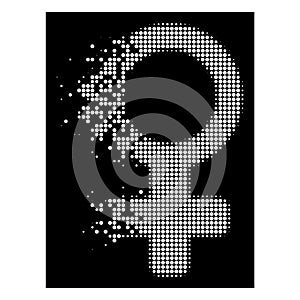 Bright Dissipated Pixelated Halftone Venus Symbol Icon photo