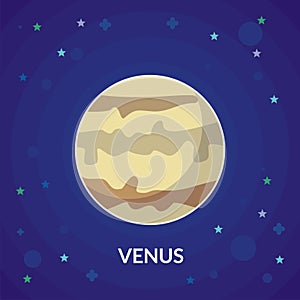 Venus Vector Illustration, with star and blue background