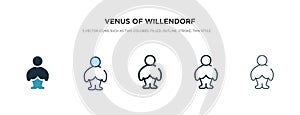 Venus of willendorf icon in different style vector illustration. two colored and black venus of willendorf vector icons designed photo