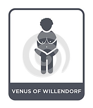 venus of willendorf icon in trendy design style. venus of willendorf icon isolated on white background. venus of willendorf vector photo