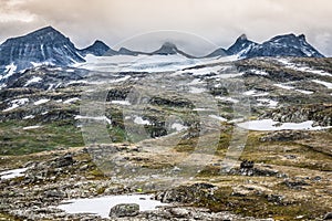 Veobrean glacier seen from Glittertind mountain Jotunheimen Nat