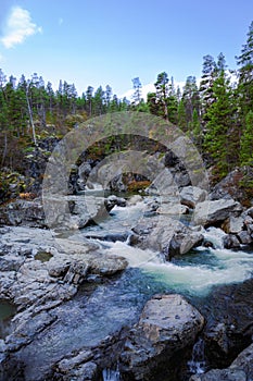 The Veogjelet nature reserve includes the lower part of the river Veo