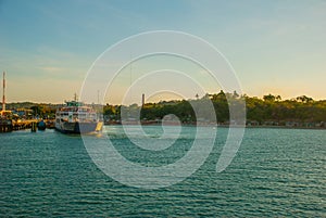 Vera Cruz, Bahia, Brazil: roll on roll off fery boat leaving the terminal Bom Despacho on the isle of Itaparica photo