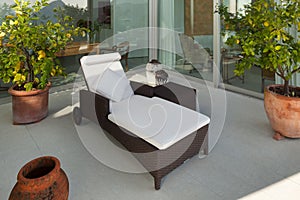 Veranda with chaise longue photo