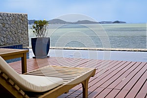 Veranda with an ocean view