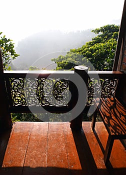 Veranda with view, thai house photo