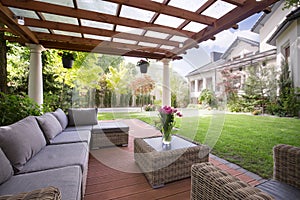 Verandah with modern garden furniture photo