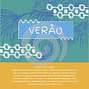 Verao, summer portuguese text.