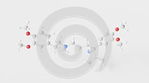 verapamil molecule 3d, molecular structure, ball and stick model, structural chemical formula calcium channel blocker