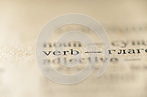 Verb word dictionary