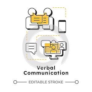 Verbal communication modern linear concept icon