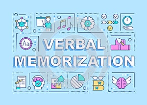 Verbal memorization word concepts turquoise banner