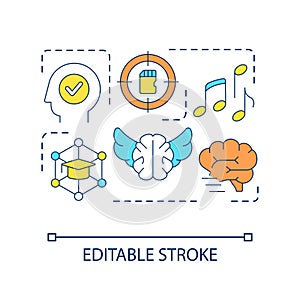 Verbal memorizing technique concept icon