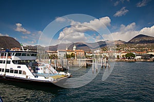 Verbania Intra Lake - lago - Maggiore, Italy. Ferry harbor