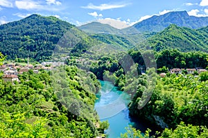 Verdant blue and green river, Bosnia and Herzegovina