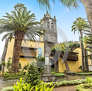A verdant church yard off Saint Agustin street in San Christobal de La Laguna, Tenerife