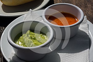 Verde Mojo and red mojo, typical sauce from the gastronomy of the Canary Islands