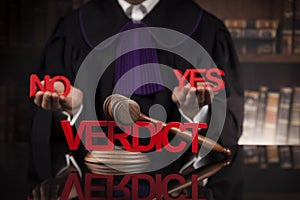 Verdict, Court gavel,Law theme, mallet of Judge