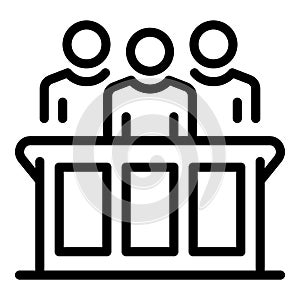 Verdict judgment icon, outline style