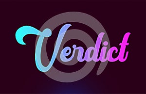 Verdict pink word text logo icon design for typography